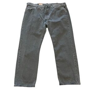 Levis 501‎ Original Mens Grey Straight Leg Button Fly Jeans W44 L34 Irregular